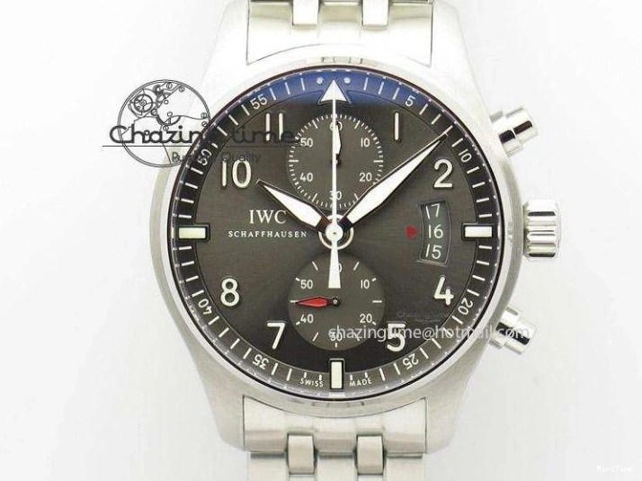 MIROTIME 1231 WaterResistant Pilot Chrono 2016 IW377710 ZF 1:1 Best Edition Black Dial On SS Bracelet A7750 V 7277